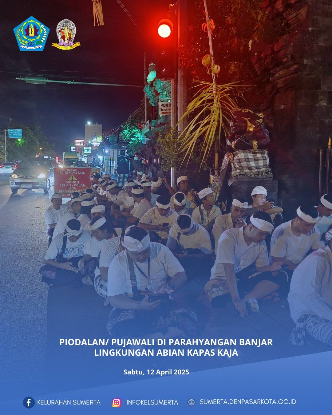 Piodalan/pujawali di Parahyangan Banjar Lingkungan Abian Kapas Kaja 