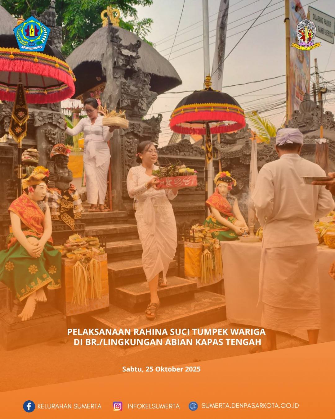 Pelaksanaan rahina suci tumpek wariga di Br/Lingkungan Abian Kapas Tengah