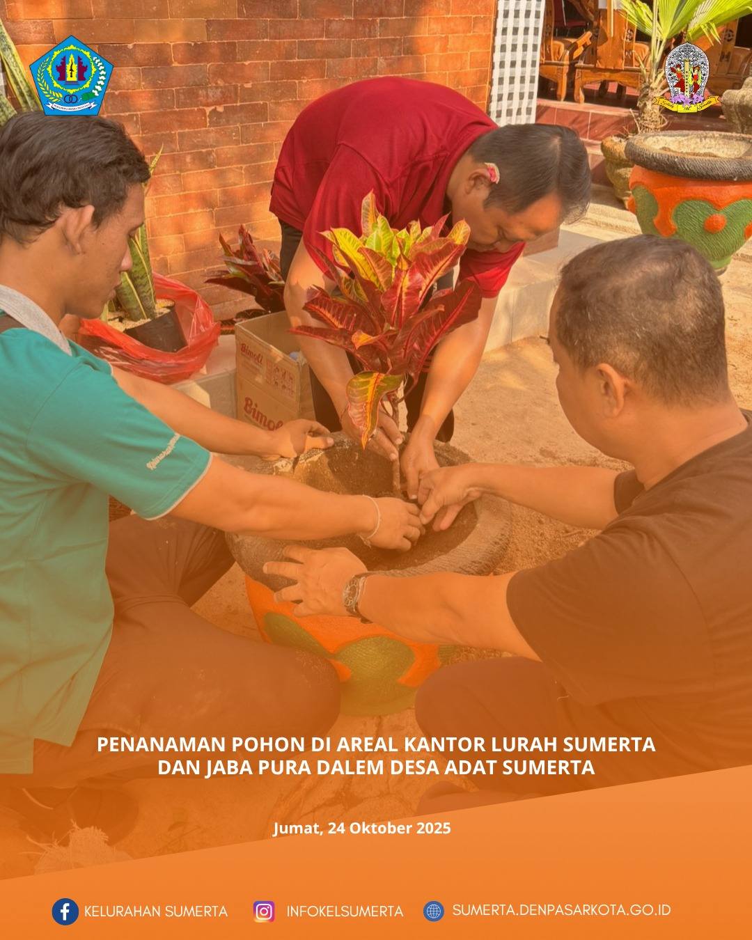 Penanaman Pohon di Areal Kantor Lurah Sumerta dan Jaba Pura Dalem Desa Adat Sumerta